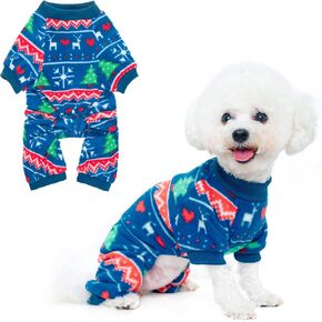 بيجامة عيد الميلاد للكلاب من BINGPET - سترة عيد الميلاد للكلاب - ملابس الحيوانات الأليفة الشتوية زي الكلب هوديي بيجامة صوف دافئة للكلاب الصغيرة والمتوسطة والكبيرة in Kuwait