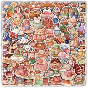 100 قطعة من الملصقات الجمالية الأنيقة المصنوعة من الفينيل للطعام اللطيف، وثلاجة الكمبيوتر المحمول، والجيتار، وزجاجة المياه، وخوذة الأمتعة، ومقاومة للماء، ملصقات زخرفية متينة للأطفال والمراهقين والبالغين (الطعام) in Kuwait