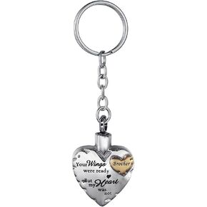 FCZDQ Your Wings were Ready but My Heart was Not Stainless Steel Cremation Jewelry for Ash Urn Keychain Gold