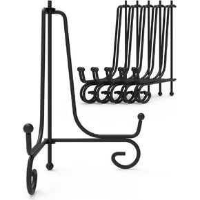 Iron Display Stand 10 Packs, 4 Inches Plate Stand Picture Stand Photo Stand for Display, Black Foldable Easel Stand Holder for Photo Frame, Artwork, Collection, Decorative Plate, Book, Office