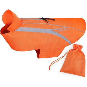 VIVAGLORY سترات أمان للكلاب، سترات مقاومة للماء للكلاب، معاطف عاكسة وخفيفة الوزن، أخضر فلوري X-Large in Kuwait