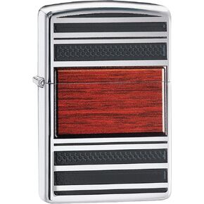 Zippo Wood Grain High Polish Chrome Pipe Pocket Lighter in Kuwait