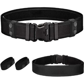ZENGSUSU حزام واجب تكتيكي لإنفاذ القانون للخصر 30-45 بوصة، حزام فيلكرو قابل للتعديل بقياس 2.1 بوصة مع 2 من حراس الحزام in Kuwait