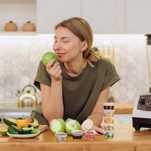 60 قطعة من حاويات تخزين طعام الأطفال الصغار خالية من البيسفينول A ومانعة للتسرب و2 ملصق أبيض لتخزين طعام الأطفال أو الوجبات الخفيفة من لويم in Kuwait