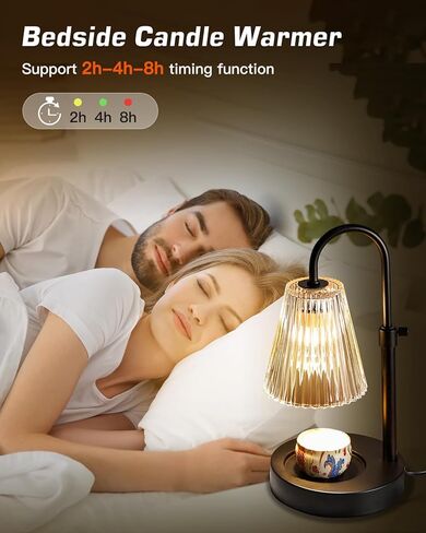 مصباح تدفئة الشموع من أنبرو مع لمبتين، مصباح تدفئة الشموع الكهربائية مع مؤقت، ذوبان الشمع القابل للتعديل للارتفاع للشموع المعطرة، حامل الشموع المعطرة لجميع أحجام شموع الجرة in Kuwait