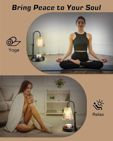 مصباح تدفئة الشموع من أنبرو مع لمبتين، مصباح تدفئة الشموع الكهربائية مع مؤقت، ذوبان الشمع القابل للتعديل للارتفاع للشموع المعطرة، حامل الشموع المعطرة لجميع أحجام شموع الجرة in Kuwait