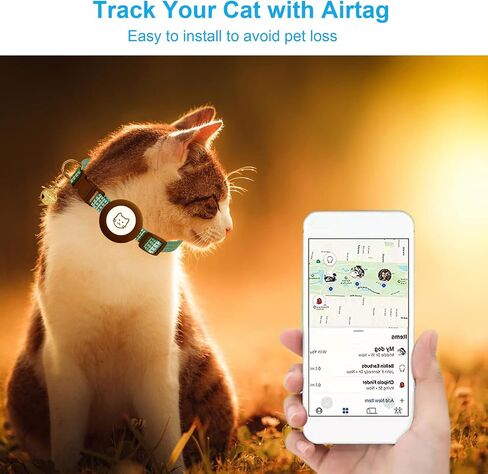 قطعتان من أطواق القطط Airtag، طوق القطط الهوائي مع حامل AirTag ملحقات جهاز تعقب GPS لمنع فقدان الحيوانات الأليفة الصغيرة (برتقالي + أزرق) in Saudi Arabia