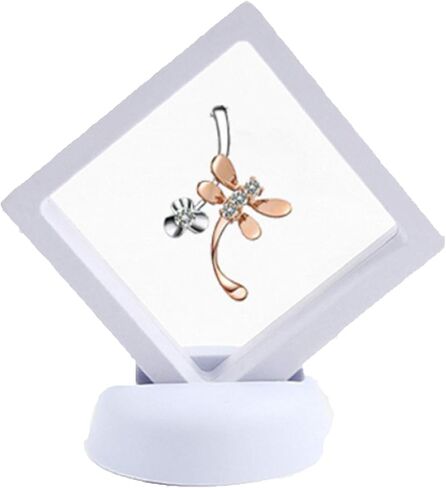 يو-ان حافظة عرض عائمة ثلاثية الابعاد من كيكيب 6 قطع، حامل عرض العملات المعدنية باطار تعليق لميداليات ايه ايه للمجوهرات ورقائق التحدي (ابيض) in Kuwait