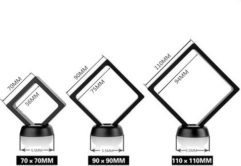 يو-ان حافظة عرض عائمة ثلاثية الابعاد من كيكيب 6 قطع، حامل عرض العملات المعدنية باطار تعليق لميداليات ايه ايه للمجوهرات ورقائق التحدي (ابيض) in Kuwait
