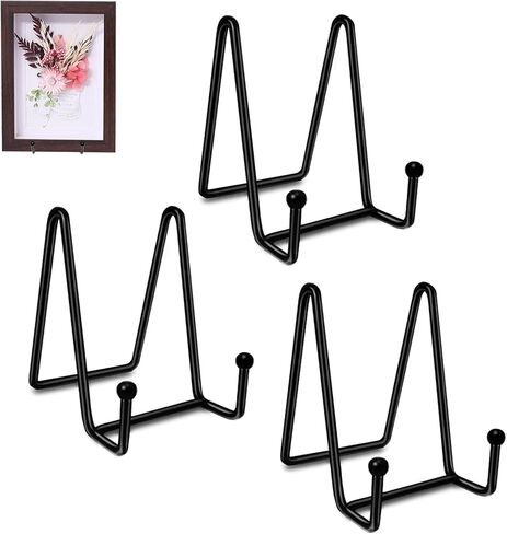 Nizdyzy 3 عبوات من حوامل عرض الأطباق، حاملات إطار معدني أسود، رف عرض 4.5 بوصة لعرض الصور المؤطرة والشهادة والكتاب ولوحة الزخرفة والصور والتقويمات والأعمال الفنية in Kuwait