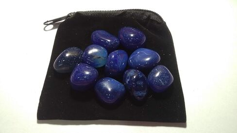 WholesaleGemShop - 100 gm. Blue Onyx Tumbled Stones, Metaphysical Healing, Chakra Stone, Reiki, Gift in Kuwait