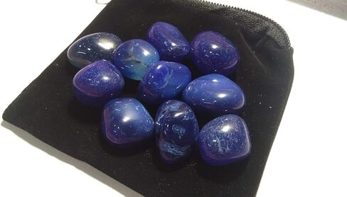 WholesaleGemShop - 100 gm. Blue Onyx Tumbled Stones, Metaphysical Healing, Chakra Stone, Reiki, Gift in Kuwait