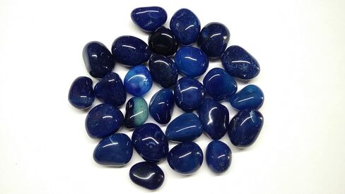 WholesaleGemShop - 100 gm. Blue Onyx Tumbled Stones, Metaphysical Healing, Chakra Stone, Reiki, Gift in Kuwait