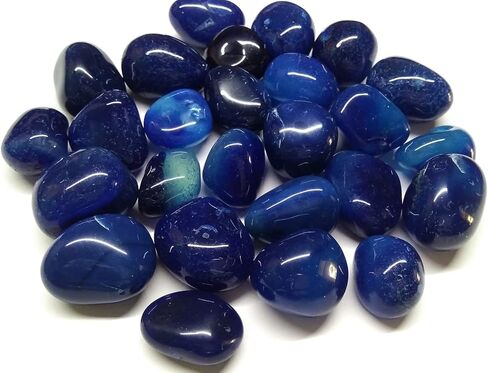 WholesaleGemShop - 100 gm. Blue Onyx Tumbled Stones, Metaphysical Healing, Chakra Stone, Reiki, Gift in Kuwait