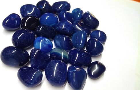 WholesaleGemShop - 100 gm. Blue Onyx Tumbled Stones, Metaphysical Healing, Chakra Stone, Reiki, Gift in Kuwait