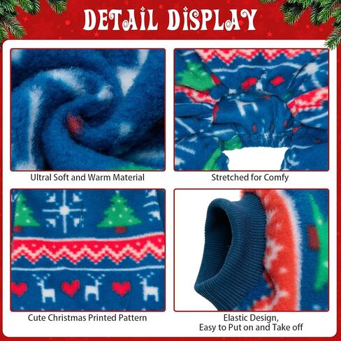 بيجامة عيد الميلاد للكلاب من BINGPET - سترة عيد الميلاد للكلاب - ملابس الحيوانات الأليفة الشتوية زي الكلب هوديي بيجامة صوف دافئة للكلاب الصغيرة والمتوسطة والكبيرة in Kuwait