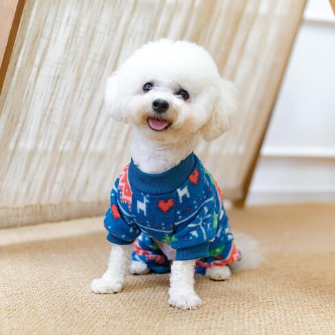 بيجامة عيد الميلاد للكلاب من BINGPET - سترة عيد الميلاد للكلاب - ملابس الحيوانات الأليفة الشتوية زي الكلب هوديي بيجامة صوف دافئة للكلاب الصغيرة والمتوسطة والكبيرة in Kuwait