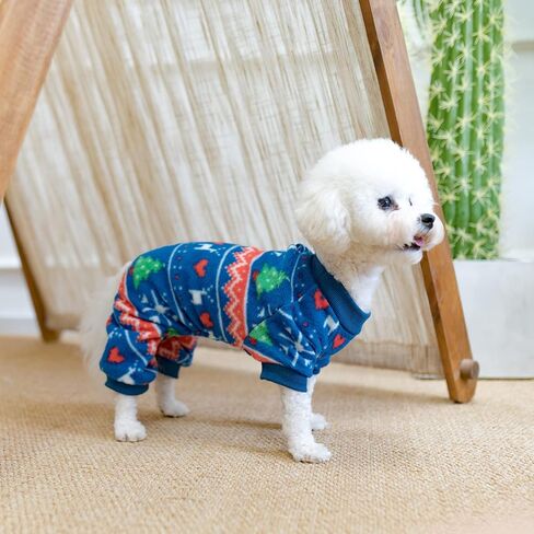 بيجامة عيد الميلاد للكلاب من BINGPET - سترة عيد الميلاد للكلاب - ملابس الحيوانات الأليفة الشتوية زي الكلب هوديي بيجامة صوف دافئة للكلاب الصغيرة والمتوسطة والكبيرة in Kuwait