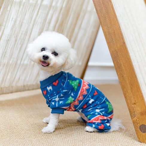 بيجامة عيد الميلاد للكلاب من BINGPET - سترة عيد الميلاد للكلاب - ملابس الحيوانات الأليفة الشتوية زي الكلب هوديي بيجامة صوف دافئة للكلاب الصغيرة والمتوسطة والكبيرة in Kuwait