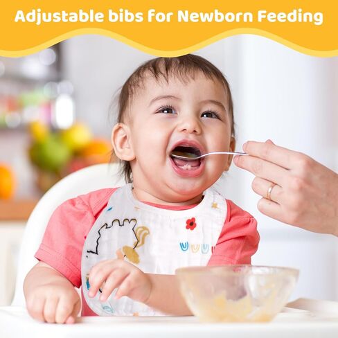 فو يامب 10 قطع من مرايل الموسلين للاطفال الاولاد والبنات، 100% قطن الموسلين الماص بطبقات ناعمة، 8 طبقات من الموسلين لتسنين الرضع واللعاب in Kuwait