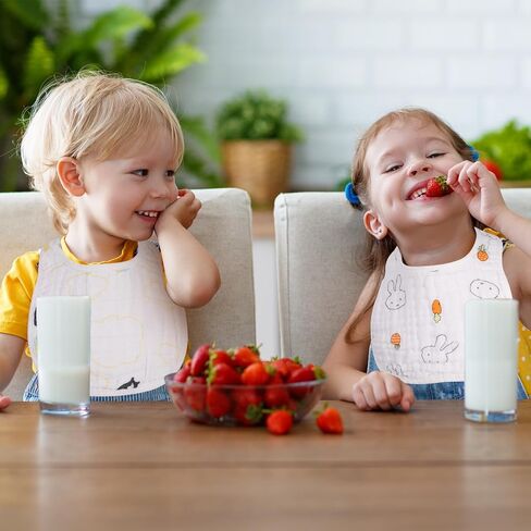 فو يامب 10 قطع من مرايل الموسلين للاطفال الاولاد والبنات، 100% قطن الموسلين الماص بطبقات ناعمة، 8 طبقات من الموسلين لتسنين الرضع واللعاب in Kuwait