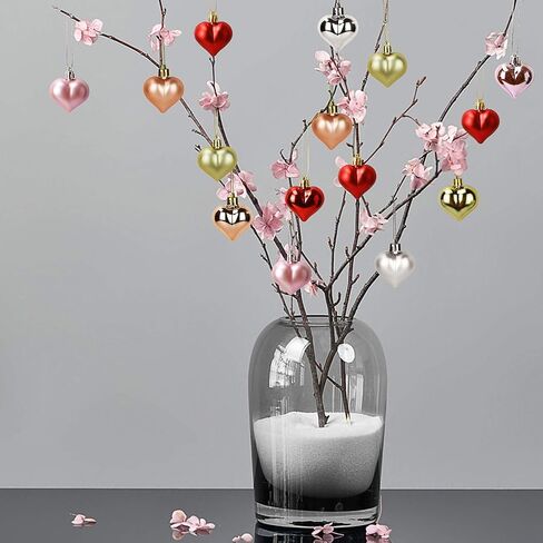 Liitrton 15 PCS Heart Shaped Decorations for Christmas Tree Party Decor Valentine's Day Hanging Ornaments (Red) in Saudi Arabia