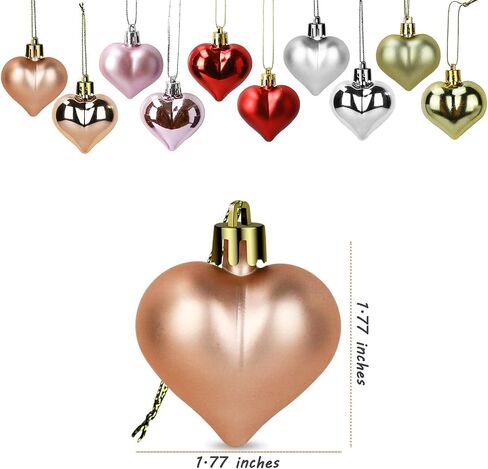 Liitrton 15 PCS Heart Shaped Decorations for Christmas Tree Party Decor Valentine's Day Hanging Ornaments (Red) in Saudi Arabia