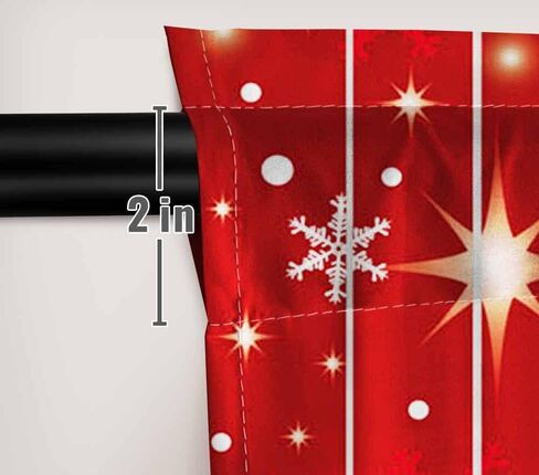 Funnytree Red Christmas Window Curtain Kids Winter Xmas Glitter Bokeh Print Curtains Home Decor Rod Pocket Darkening Blackout Drapes for Bedroom Living Room 82 in x 84 in in Saudi Arabia