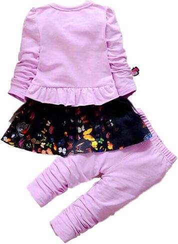Yao Infant Little Baby Girls Clothing Set 2 Pieces Set Long Sleeve T Shirt and Skirt Pants in Saudi Arabia