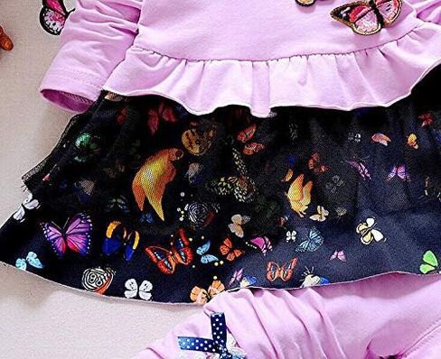 Yao Infant Little Baby Girls Clothing Set 2 Pieces Set Long Sleeve T Shirt and Skirt Pants in Saudi Arabia
