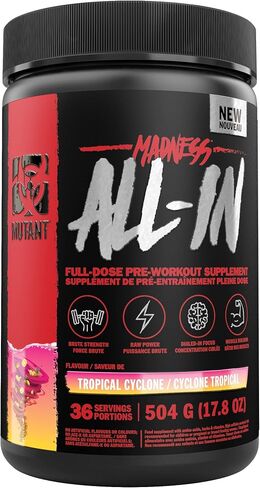 Mutant | Madness and Madness All-in | Double Pre-Workout Bundle | Fruit Punch and Melon Candy | Branded Stainless Steel Shaker | 30 Serving + 18 Serving in Saudi Arabia
