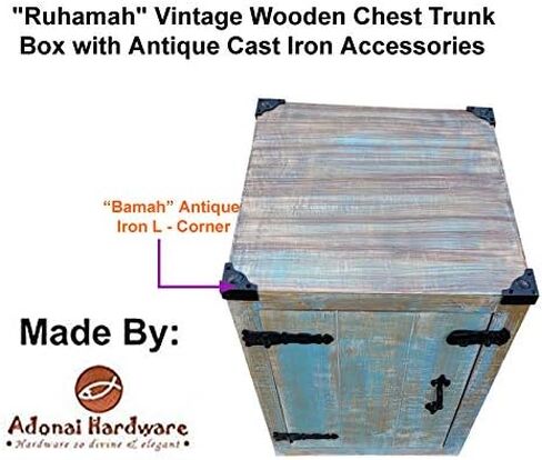 Adonai Hardware "Bamah" Vintage Black Antique Cast Iron Retro L-Corner Edge Cover Protector for Safety Guard, Furniture, Cabinets, Tables, Wooden Jewelry Box, Chest, Trunks, Corner Protection in Saudi Arabia