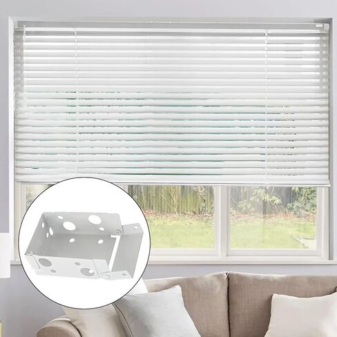 Waziaqoc 6PCS Blind Brackets, 2.5 Inch White Low Profile Box Mounting Bracket for Window Blinds Window Blinds Headrail Bracket in Saudi Arabia