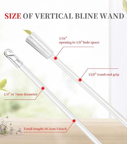 استبدال عصا Blind Tilt Wand مع خطاف وقبضة ، استبدال عصا الستائر الرأسية 4 قطع in Kuwait