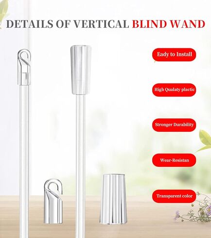استبدال عصا Blind Tilt Wand مع خطاف وقبضة ، استبدال عصا الستائر الرأسية 4 قطع in Kuwait