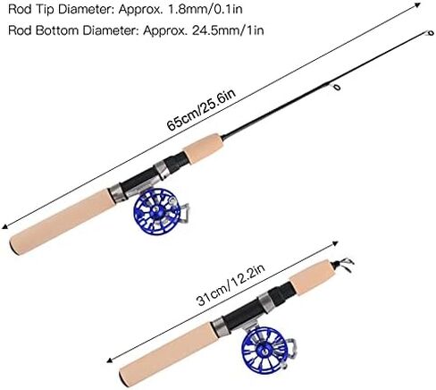 VGEBY Ice Fishing Rod Set, Portable Lightweight Winter Ice Fishing Telescopic Rod FD50 Reel Kit, All‑Metal Fishing Pole Reel Combo Tackle Accessory in Kuwait