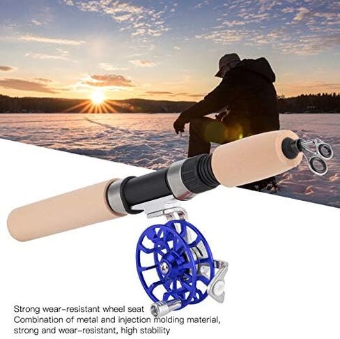 VGEBY Ice Fishing Rod Set, Portable Lightweight Winter Ice Fishing Telescopic Rod FD50 Reel Kit, All‑Metal Fishing Pole Reel Combo Tackle Accessory in Kuwait