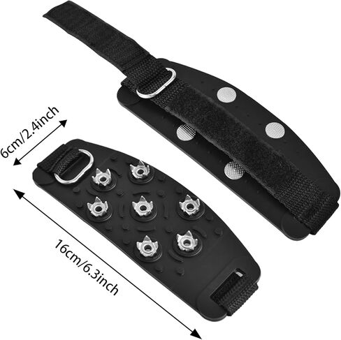 Snow Cleat Covers for Shoes and Boots Snow Grips, Crampons for Hiking Boots, 7 Point Universal Non-Slip Gripper Shoe Spikes Snow Chains,Ice Snow Grips for Ice Fishing Ice Hiking Walking Climbing in Kuwait
