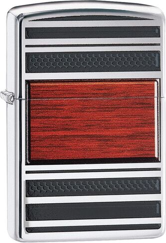Zippo Wood Grain High Polish Chrome Pipe Pocket Lighter, One Size, Model Number: 28676 in Saudi Arabia