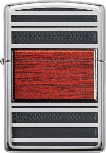 Zippo Wood Grain High Polish Chrome Pipe Pocket Lighter, One Size, Model Number: 28676 in Saudi Arabia