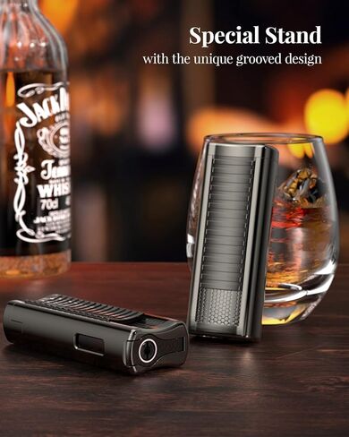 كوليا ولاعة سيجار مع ثقب سيجار وقفل امان، فكرة هدية رائعة للرجال (غاز البوتان غير متضمن) in Kuwait