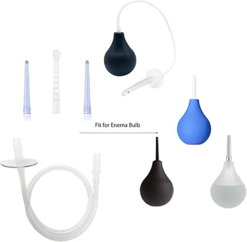 GNEGKLEAN Enema Tubing Replacement Pack for Enema Bulb –19.7in Hose+3 Replaceable Nozzle in Kuwait
