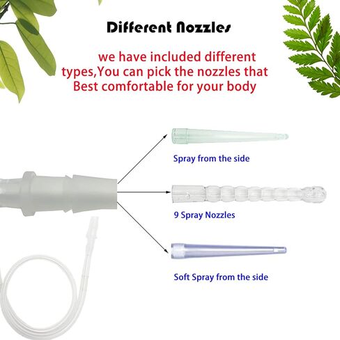 GNEGKLEAN Enema Tubing Replacement Pack for Enema Bulb –19.7in Hose+3 Replaceable Nozzle in Kuwait