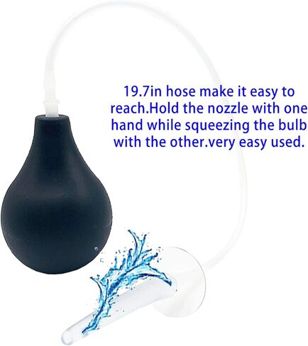 GNEGKLEAN Enema Tubing Replacement Pack for Enema Bulb –19.7in Hose+3 Replaceable Nozzle in Kuwait