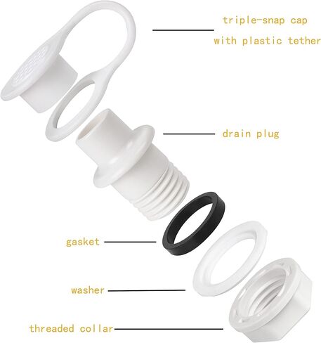 Triple-Snap Drain Plug Assembly with Plastic Tethered Cap for Igloo Cooler,Igloo Cooler Drain Plug Replacement,Replacement Igloo Cooler Parts in Kuwait
