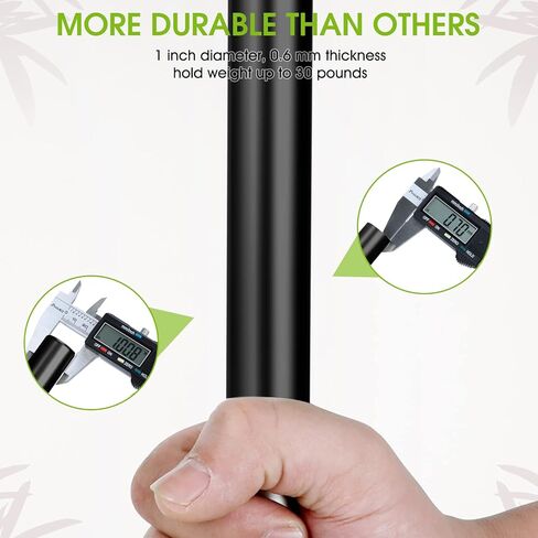 Curtain Rods, 1 Inch Curtain Rods for Windows 144 to 168, Black Curtain Rod, Hanging Curtain Rod with Brackets, Outdoor Curtain Rod, Telescope Curtain Rod, with Ball Finials Crystal, 144"-168" in Kuwait