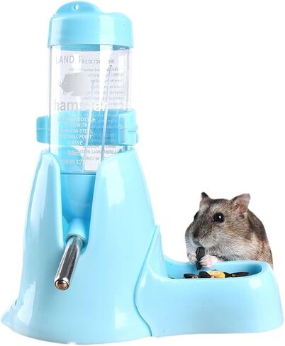 زجاجة مياه هامستر، 3 في 1 زجاجة مياه معلقة على شكل خنزير غينيا، موزع مياه أوتوماتيكي صغير سعة 80 مل مع قاعدة حاوية طعام لسنجاب فأر الهامستر، والحيوانات الأليفة الصغيرة in Kuwait