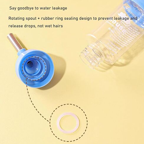 زجاجة مياه هامستر، 3 في 1 زجاجة مياه معلقة على شكل خنزير غينيا، موزع مياه أوتوماتيكي صغير سعة 80 مل مع قاعدة حاوية طعام لسنجاب فأر الهامستر، والحيوانات الأليفة الصغيرة in Kuwait