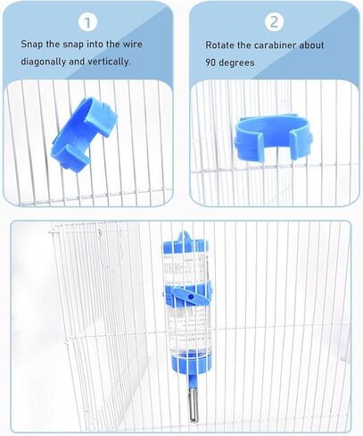 زجاجة مياه هامستر، 3 في 1 زجاجة مياه معلقة على شكل خنزير غينيا، موزع مياه أوتوماتيكي صغير سعة 80 مل مع قاعدة حاوية طعام لسنجاب فأر الهامستر، والحيوانات الأليفة الصغيرة in Kuwait