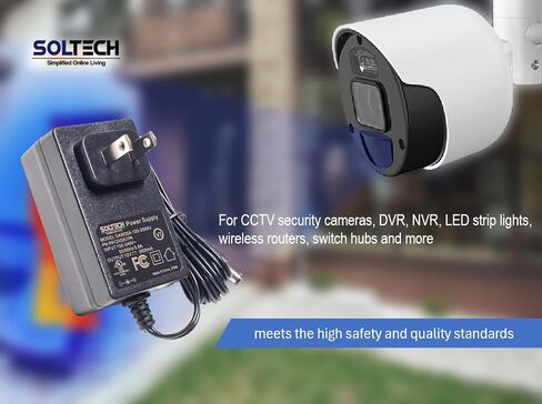 [2-Pack] 12V 2A 24W Power Supply Adapter, AC 100-240V to DC 12V 2000mA AC/DC Universal Adapter Cord for Samsung Wisenet Night Owl Lorex Q-See Swann CCTV Security Camera, DVR, NVR, LED Strip Lights in Kuwait